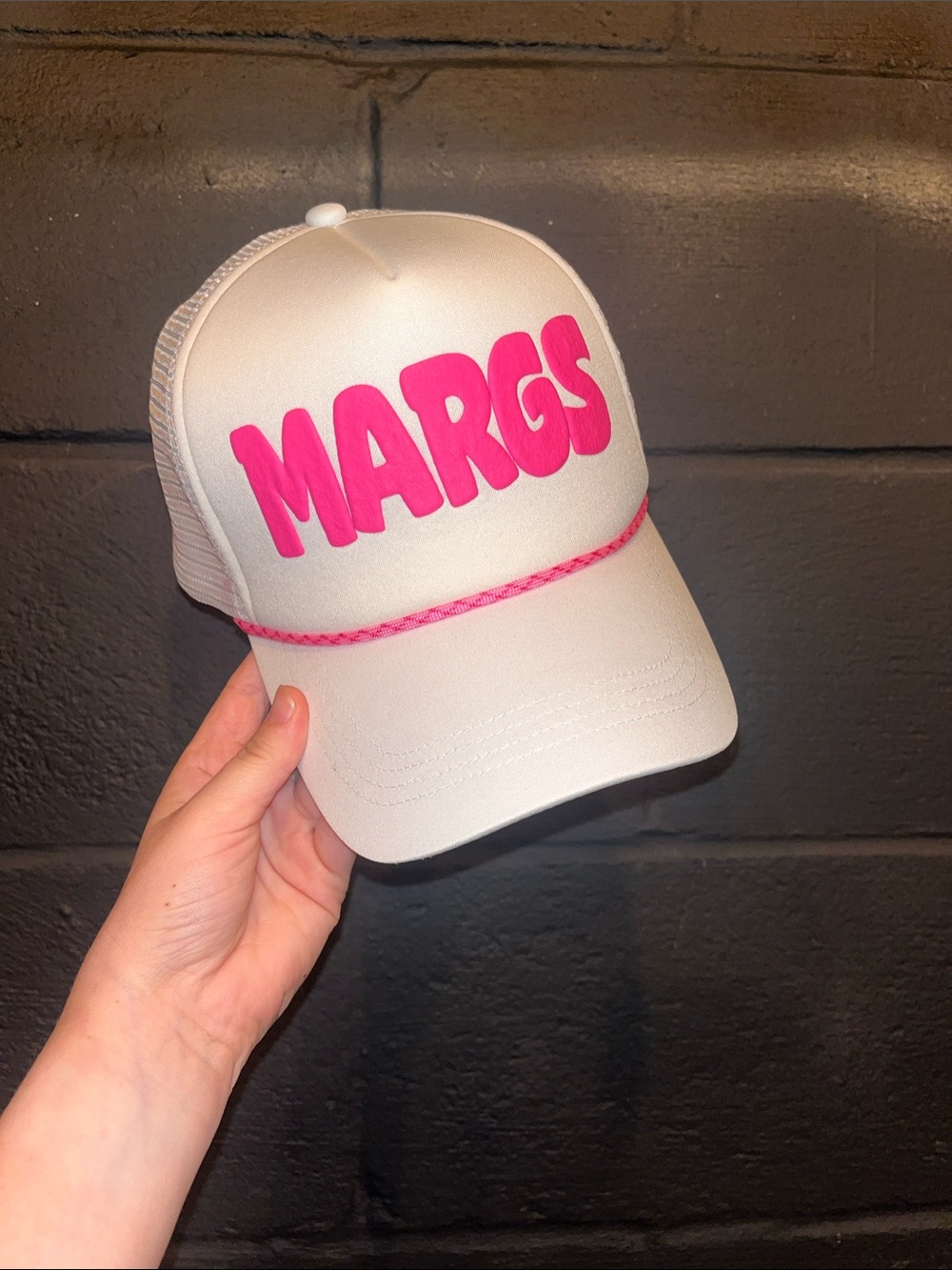 Pink Letter Trucker Hat for Adults- Personalized Style